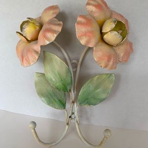 metal floral double hook